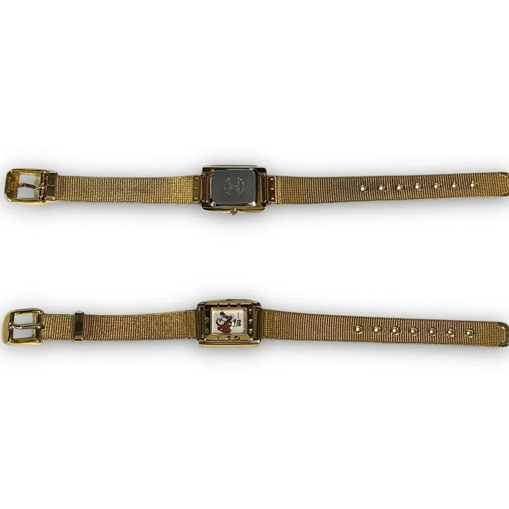 Vintage Nelsonic Quartz Gold Toned Santa Claus Watch
